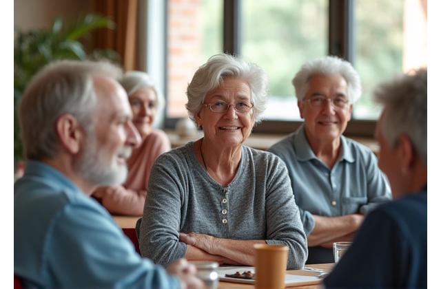 Seniors attending a wellness workshop