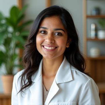 Portrait of Dr. Amina Sharma, Wellness Nutritionist