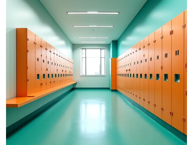 Modern, clean changing rooms with secure lockers at Oasis Recreation Hub
