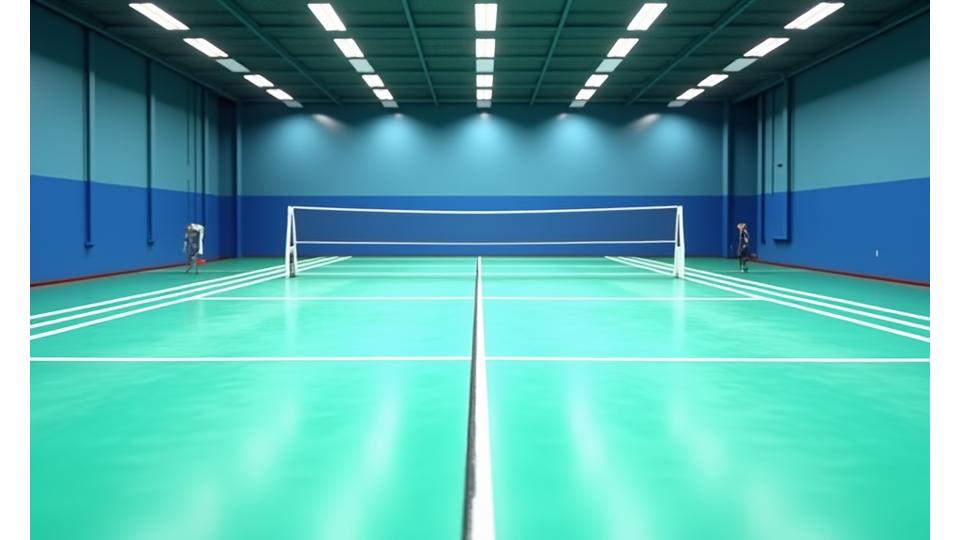 Multiple badminton courts with international-grade flooring at Oasis Recreation Hub