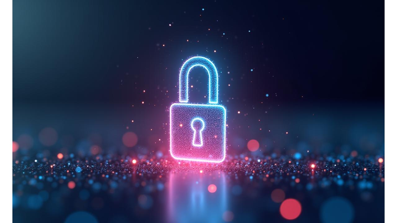 Digital padlock icon representing data security